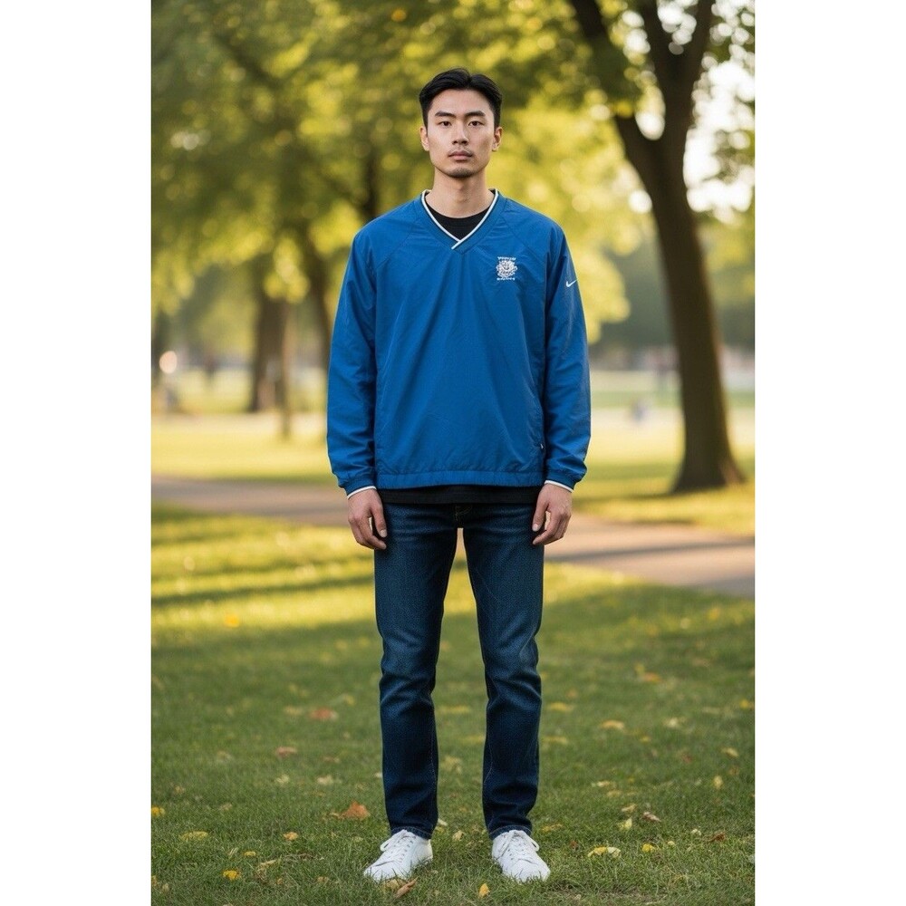 NIKE Golf Whistling Straits Windshirt Men’s Size M Navy Blue Windbreaker